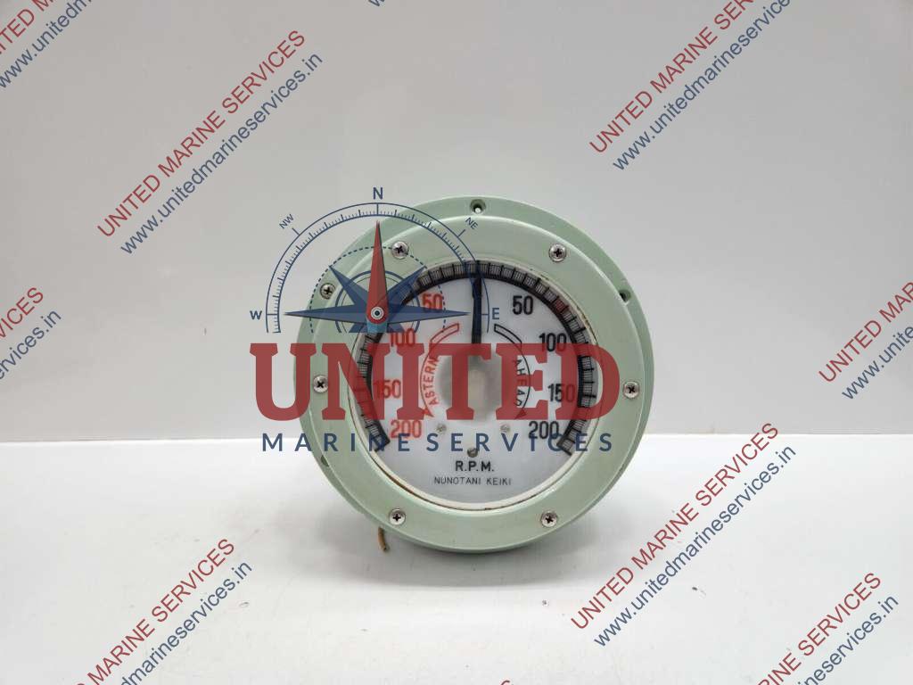 united marine services NUNOTANI KEIKI JIS F 8521-HE150K ELECTRIC PROPELLER SHAFT REVOLUTION INDICATOR