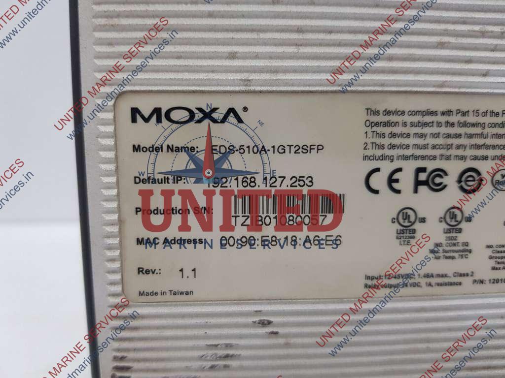 MOXA ETHER DEVICE SWITCH EDS510A1GT2SFP 1201005100010 REV 1.1